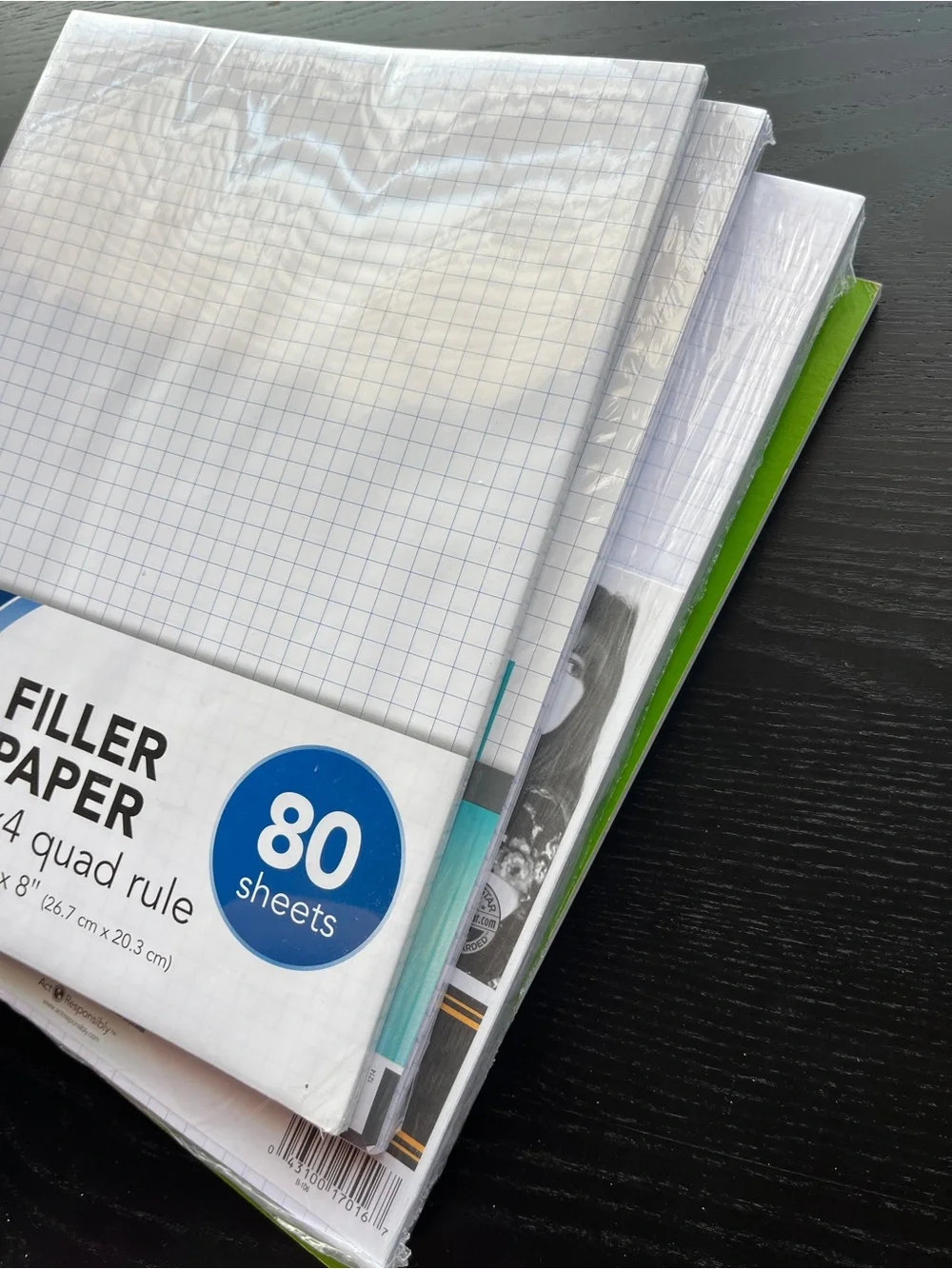 4 Pack Graph Paper Filler Pad Staples Tops Five Star Office Depot 4x4 3-Hole